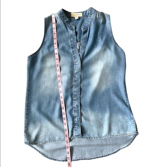 Anthropologie Cloth & Stone Chambray Buttondown Tank Size XS - Picture 11 of 15